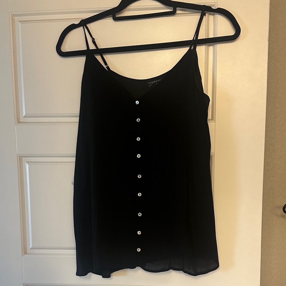 Black Button-Down Women's Top